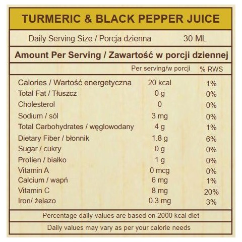 Turmeric and black pepper juice, Sattva Ayurveda, 1ltr