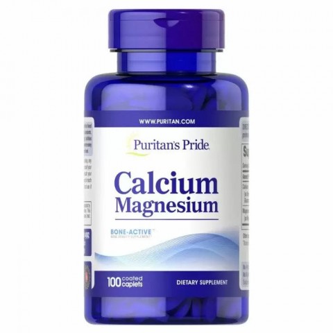 Kalsiumia ja magnesiumia, Puritan's Pride, 750mg, 100 tablettia