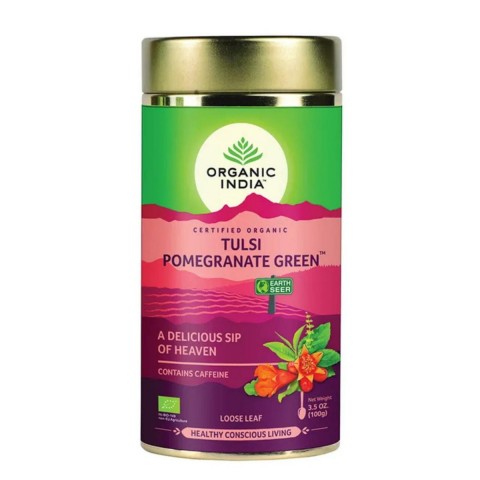 Аюрведический чай Тулси Гранат Зеленый, рассыпной, Organic India, 100 гр