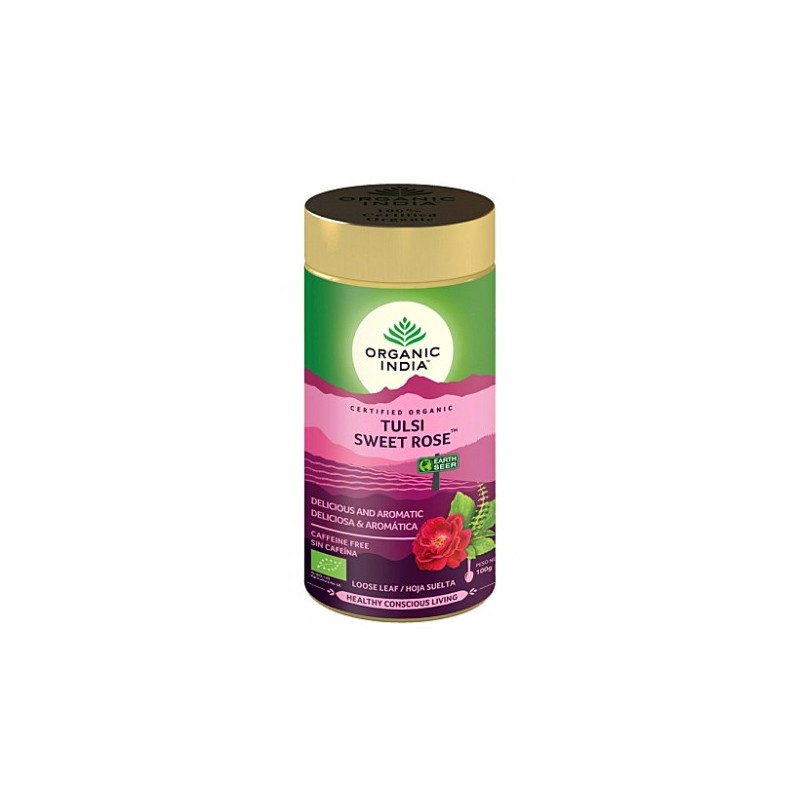 Аюрведический чай Тулси Сладкая роза, рассыпной, Organic India, 100 гр