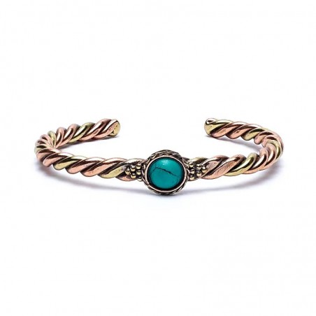 Twisted bracelet with turquoise stone