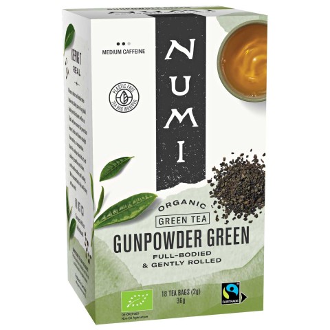 Gunpowder Vihreä tee, luomu, Numi Tea, 18 pakettia