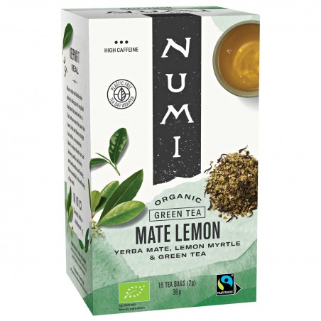 Зеленый чай Мате Лимон, органический, Numi Tea, 18 пакетиков