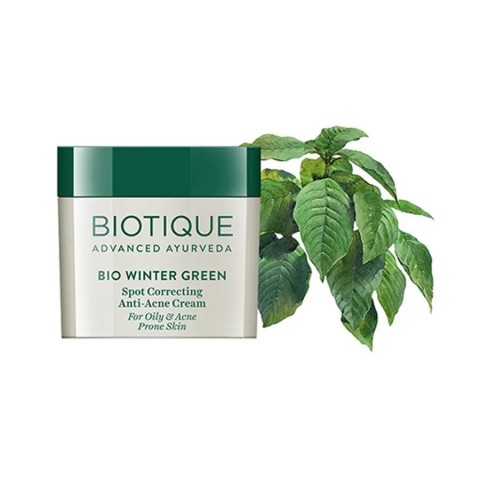 Rauhoittava voide akneen taipuvaiselle iholle Winter Green BIO:lla, Biotique, 15g