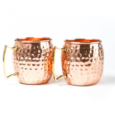Copper cups Diamond, Ayurvedica, 2 pcs. 500 ml each