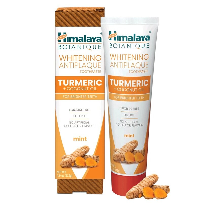 Anti-plaque whitening toothpaste with turmeric and coconut oil Botanique, Himalaya, 113g