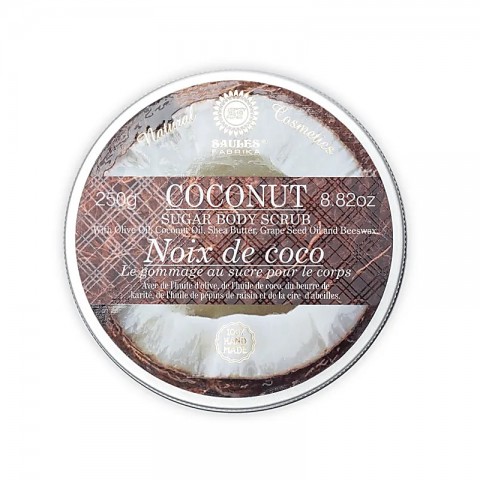 Natural sugar body scrub Coconut, Saules Fabrika, 250g