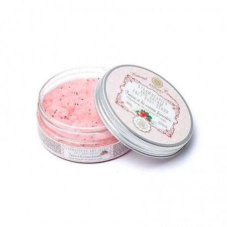 Sea salt body scrub Strawberries and Cream, Saules Fabrika, 300g