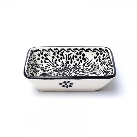 Ceramic soap dish Black, handmade, 13x9x4cm, 190g