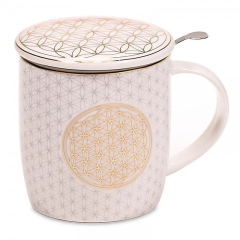 Teekuppi siivilällä Flower of Life, 400ml