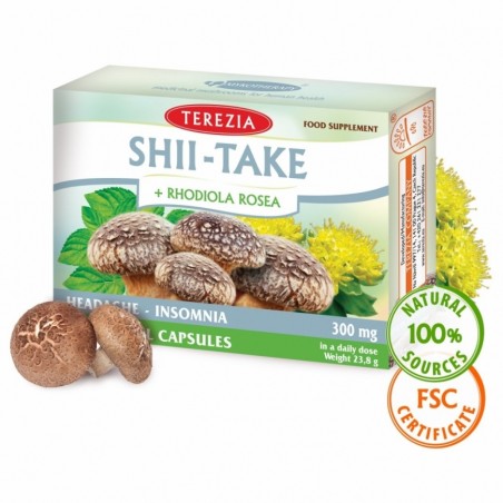 Shiitake sieni rhodiolan kanssa, Terezia, 60 kapselia