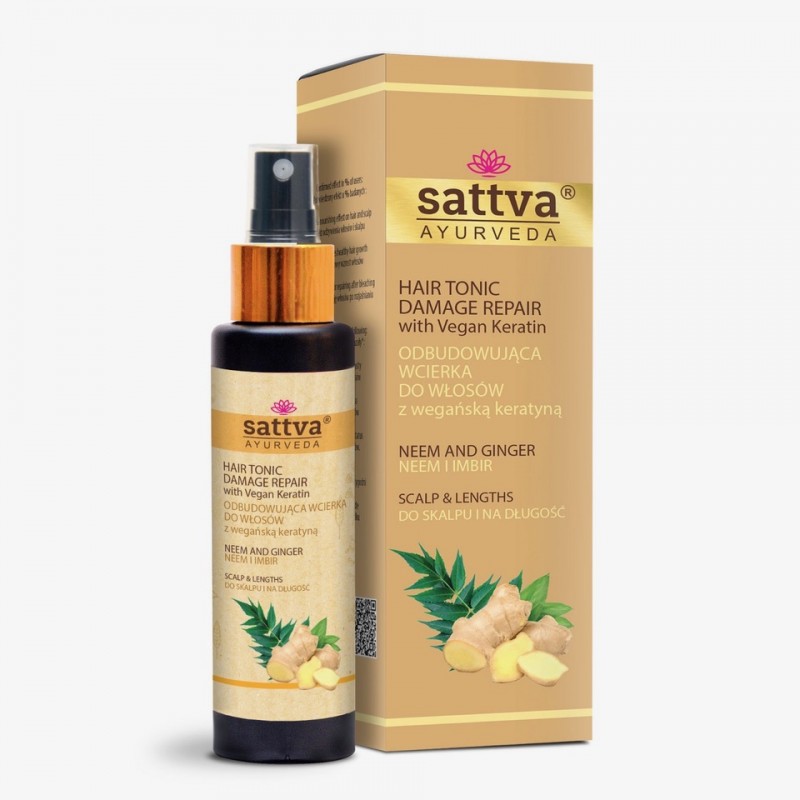 Hiustenhoitoaine vaurioituneille hiuksille Neem & Inkivääri, Sattva Ayurveda, 100ml