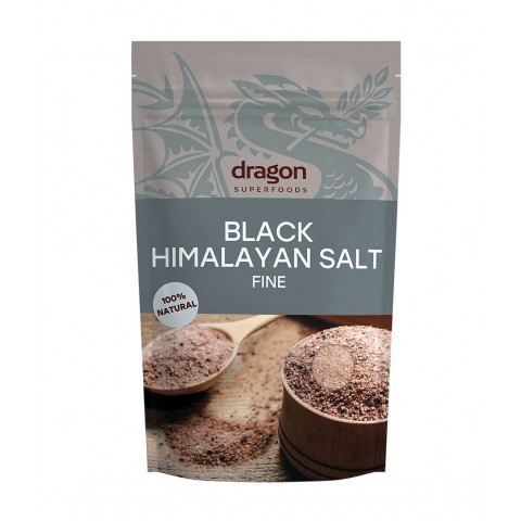 Musta Himalajan suola, hieno, luomu, Dragon Superfoods, 250g