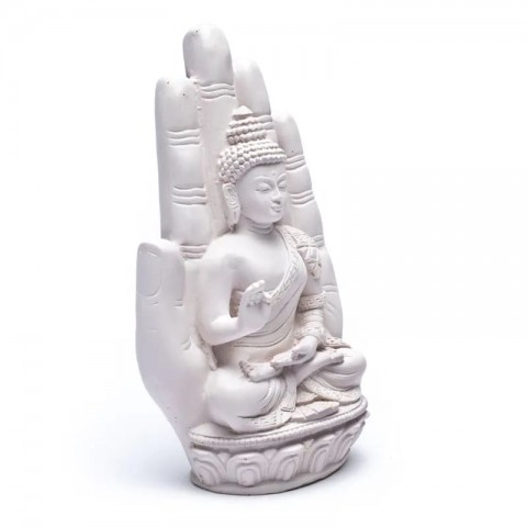 Buddha in white hand, statue, 23cm