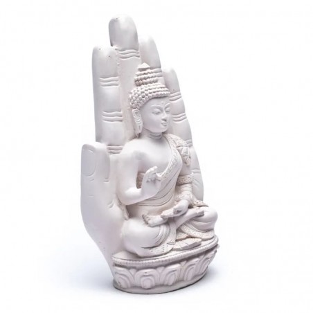 Buddha in white hand, statue, 23cm