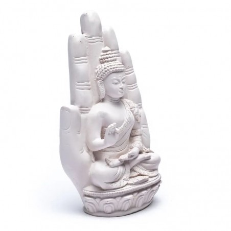 Buddha valkoisessa kädessä, patsas, 23cm