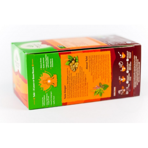 Ayurvedic Tea Tulsi Inkivääri, Organic India, 25 pakettia