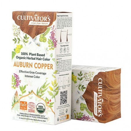 Vegetable reddish-brown hair dye Auburn Copper, Cultivator's, 100g