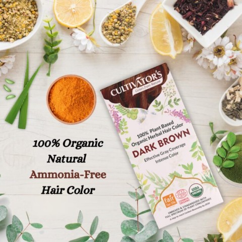 Kasviperäinen tummanruskea hiusväri Dark Brown, Cultivator's, 100g