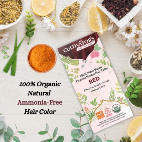 Herbals hair dye Red, organic, Cultivator's, 100g