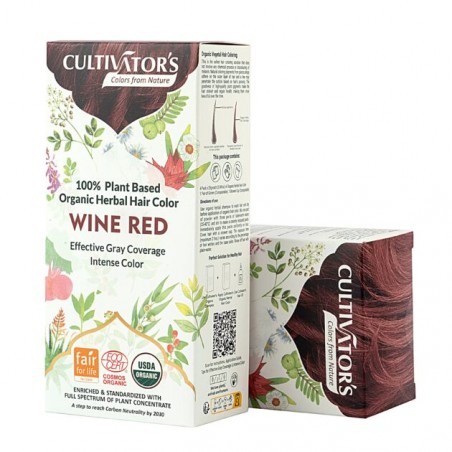 Kasviperäinen hiusväri Wine Red, Cultivator's, 100g