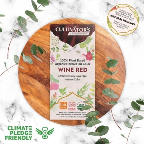 Kasviperäinen hiusväri Wine Red, Cultivator's, 100g