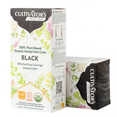 Kasviperäinen hiusväri Black, Cultivator's, 100g