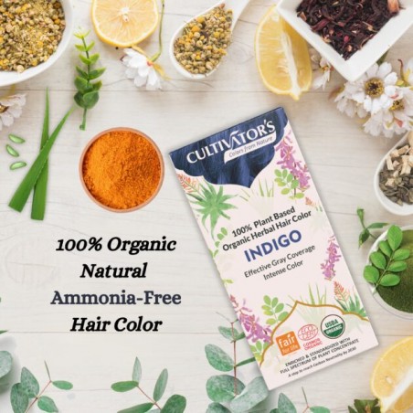 Краска для волос синеватого цвета на растительной основе Индиго, Cultivator's, 100г