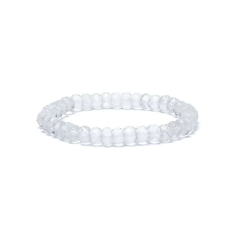 Elasticated bracelet Rock crystal edges, AA quality, 8mm