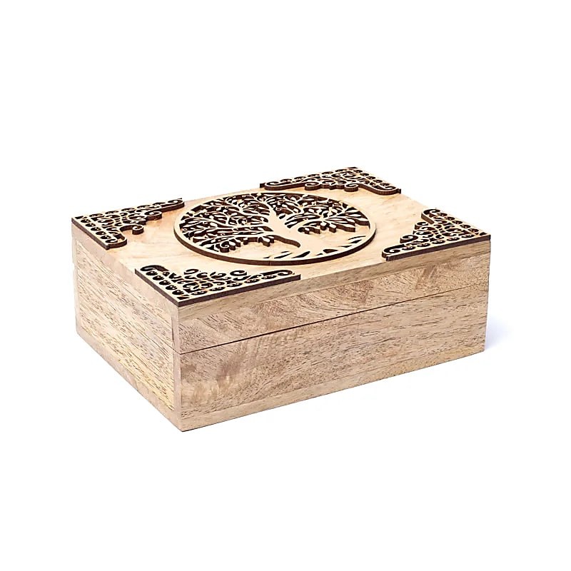 Tarot box Tree of Life mango wood