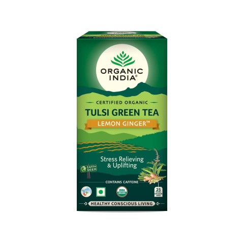 Ayurvedic Tea Tulsi Sitruuna Inkivääri, Organic India, 25 pakettia
