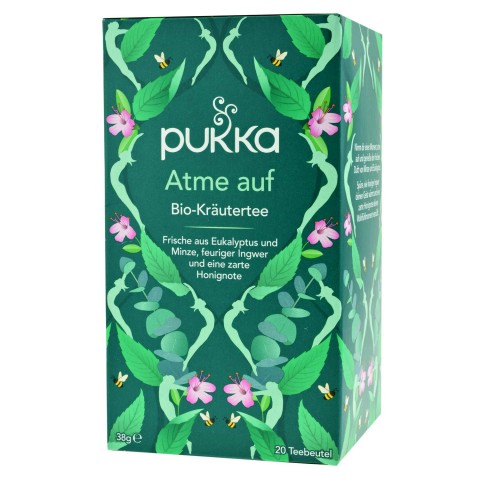 Raikastava tee eukalyptuksella Breathe In, Pukka, 20 pakettia.