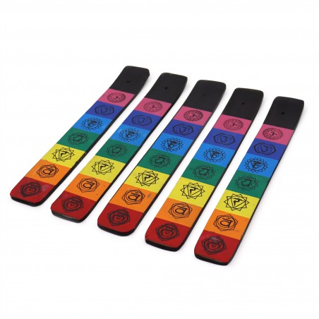 Wooden incense stick holder 7 Chakra Colour