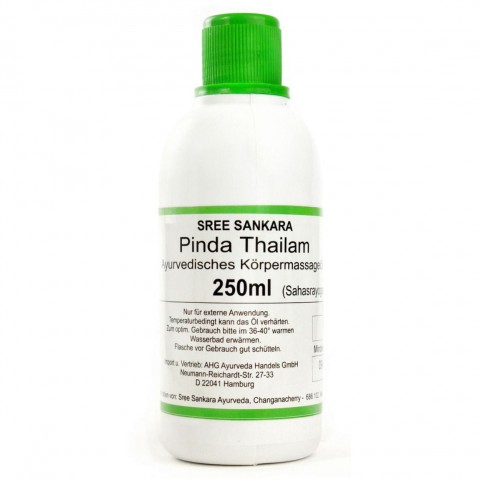 Pitta vartalohierontaöljy vartalotyypille Pinda Thailam, Sree Sankara, 250 ml