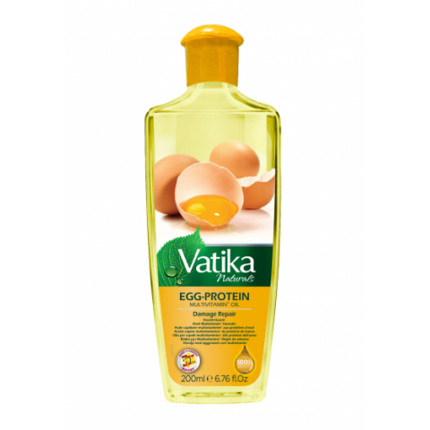 Korjaava öljy vaurioituneille hiuksille Egg Protein, Dabur Vatika, 200 ml