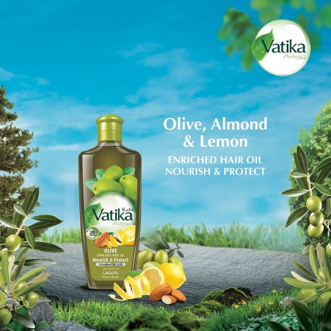 Puhdas oliiviöljy hiuksille, Dabur Vatika, 200ml