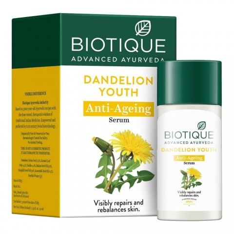 Dandelion BIO Anti-Ageing seerumi voikukkauutteella, Biotique, 40ml