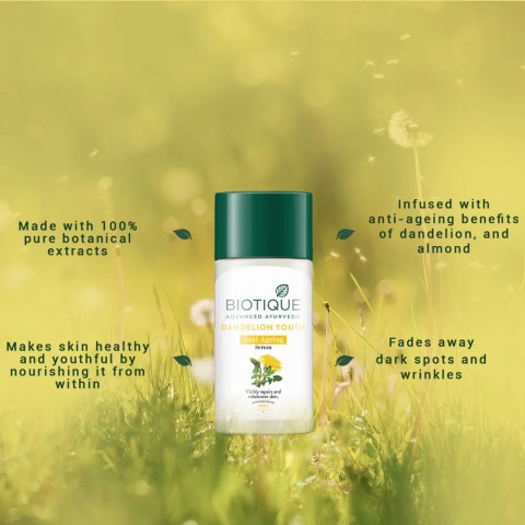 Dandelion BIO Anti-Ageing seerumi voikukkauutteella, Biotique, 40ml