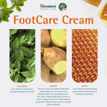 Foot cream for dry skin with turmeric and fenugreek, Himalaya, 75g