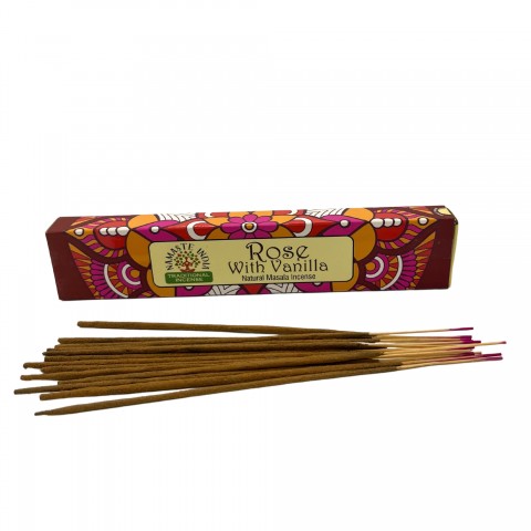 Incense sticks Rose Vanilla Mandala Masala, Namaste India, 15g