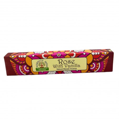 Incense sticks Rose Vanilla Mandala Masala, Namaste India, 15g