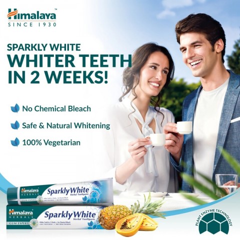 Valkaiseva hammastahna Sparkly White Gum Expert, Himalaya, 75ml