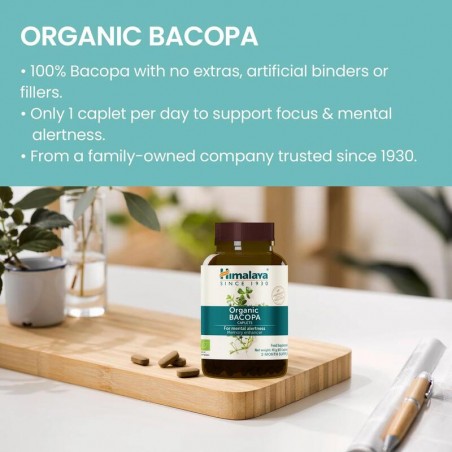 Bacopa Organic, Himalaya, 60 tablettia
