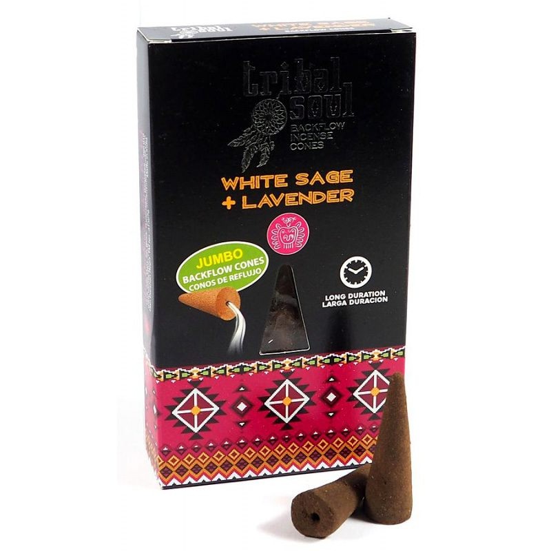 Backflow incense cones White Sage Lavender, Tribal Soul, 15g