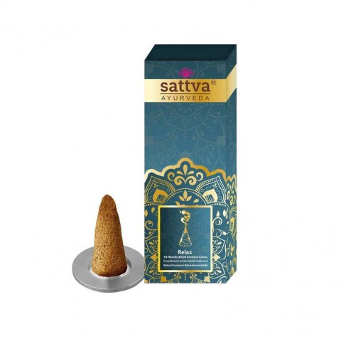 Relax spruce scented incense cones, Sattva Ayurveda, 20g
