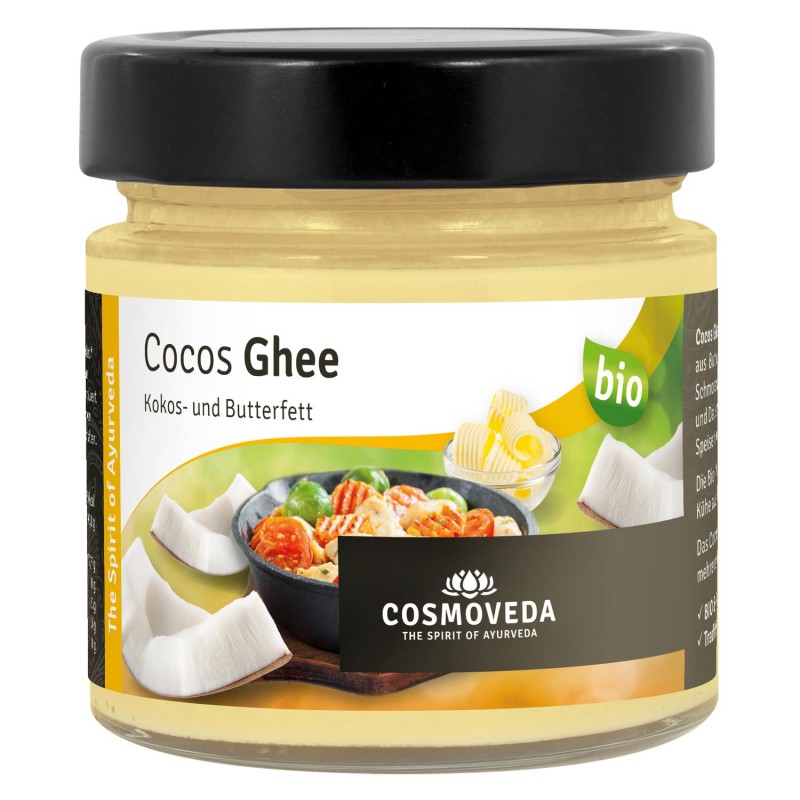 Органическое топленое масло гхи с кокосовым маслом Гхи, Cosmoveda, 150 г