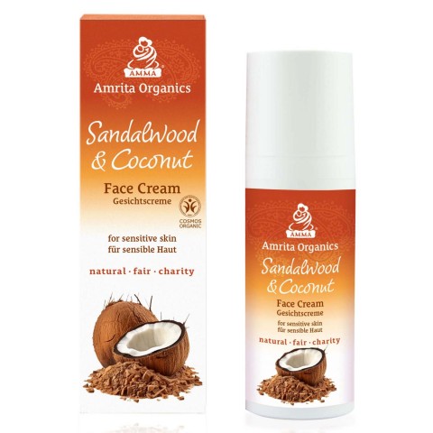 Kasvovoide aknealttiille ja ongelmalliselle iholle Santelipuu & Kookos, Amrita Organics, 50 ml