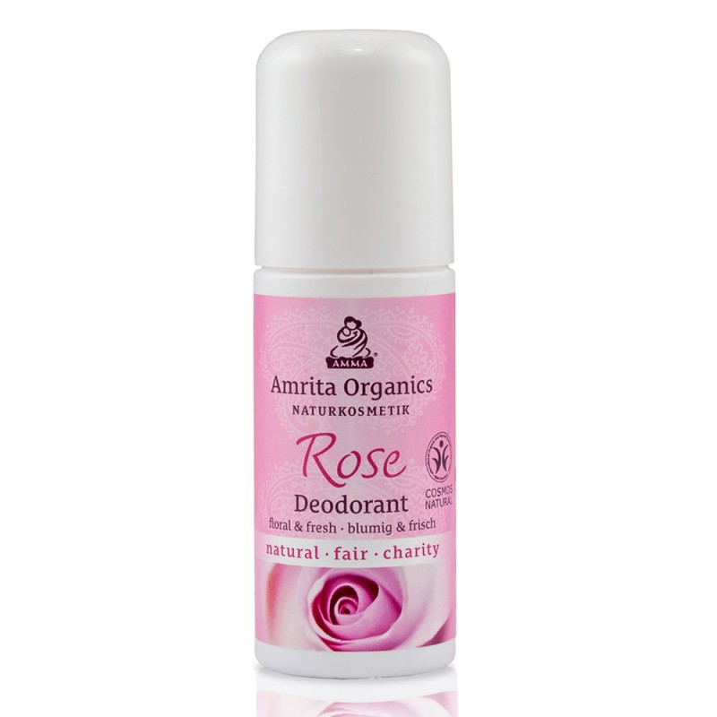 Roll-on vartalodeodorantti Rose, Amrita Organics, 50ml