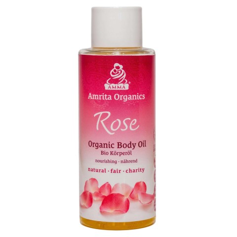 Kosteuttava vartaloöljy Rose, Amrita Organics, 100ml