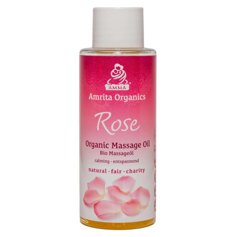 Rauhoittava vartalohierontaöljy Rose, Amrita Organics, 100ml